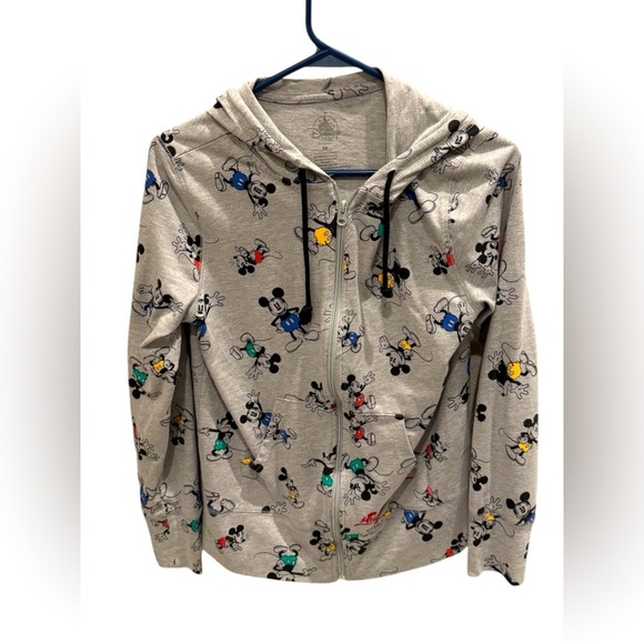 Disney Parks Mickey Mouse Zip-Up Hoodie Jacket MICKEY IN COLORED SHORTS Medium - Picture 1 of 3